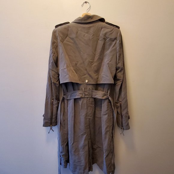 DAY Biger et Mikkelsen Brushed Twill Trench Coat. Fits XS or Small. Olive Green. - Picture 3 of 12